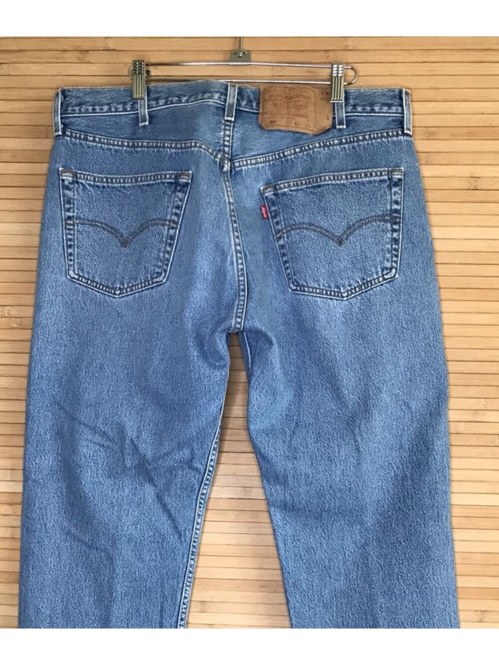 Vintage Levi 501 Jeans 40x30 act 36x29 2000 Y2K Button Fly Light Wash Levis VTG - Picture 5 of 10